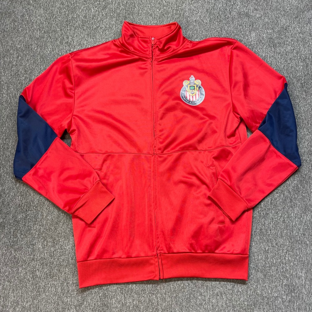 Chivas del Guadalajara Track Jacket Mens Small Red‎ Soccer Full Zip RN 150123